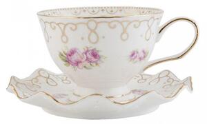 Clayre eff Porcelánový šálek s podšálkem