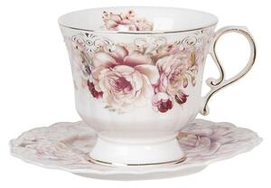 Clayre eff Porcelánový šálek s podšálkem