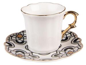 Clayre eff Espresso porcelánový šálek s podšálkem