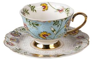Clayre eff Porcelánový šálek s podšálkem