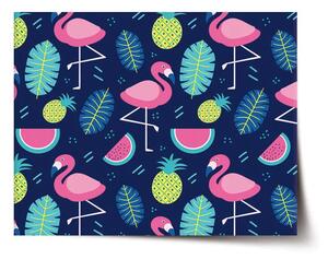 Sablio Plakát Růžoví plameňáci - 60x40 cm