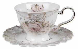 Clayre eff Porcelánový šálek s podšálkem