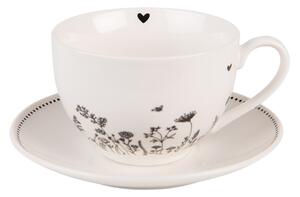 Clayre eff PORCELÁNOVÝ ŠÁLEK S PODŠÁLKEM FLORA AND FAUNA