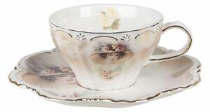 Clayre eff Porcelánový šálek s podšálkem