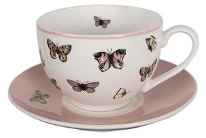 Clayre eff Porcelánový šálek s podšálkem BUTTERFLY PARADISE Clayre & Eef BPDKS