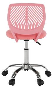 Dětská otočná židle SELVA síťovaná látka a plast růžový, chrom