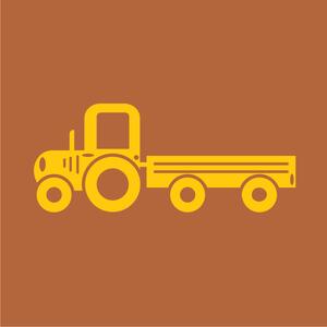 Pieris design Traktor s vlekem - samolepka na zeď bílá