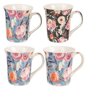 Clayre eff Sada čtyř porcelánových hrníčků 6CEMS0048