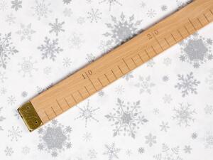 Biante Vánoční bavlněný běhoun na stůl Sandra SA-116 Stříbrné sněhové vločky na bílém - 20x160 cm - SKLADEM
