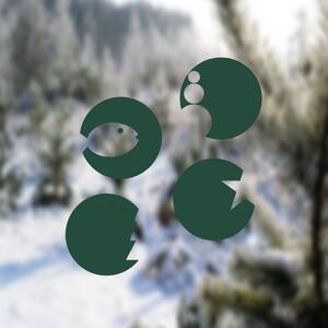 Pieris design Vánoční kouličky - nálepky na okno purpurová