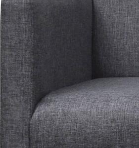 Lavice s polstrovanou poduškou textil kaučukovník tmavě šedá