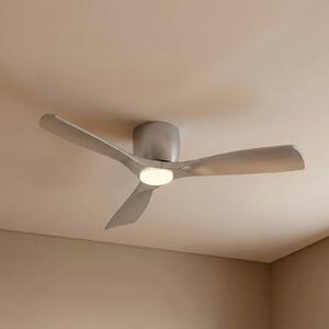 Lucande Smart LED stropní ventilátor Moneno, stříbrný, DC, Tuya, stmívatelný, Chrom / stříbro, Obývací pokoj / jídelna, kov, Moderní