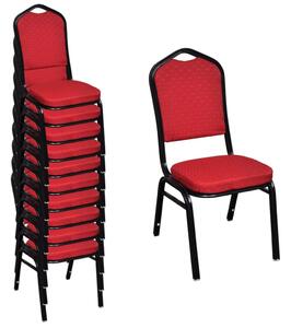 Jídelní židle 10 ks červené textil