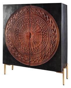 Massive home | Dřevěná designová komoda Black Mandala mango