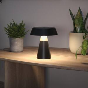 Paulmann LED stolní lampa Lirox s a akumulátorem, černá/béžová, 20 cm, IP44, stmívatelný, Černá, Obývací pokoj / jídelna, kov, Moderní