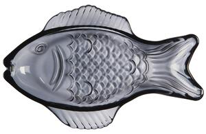Skleněný talířek ve tvaru ryby Dark Blue Small