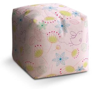 Sablio Taburet Cube Barevné obrázky - 40x40x40 cm