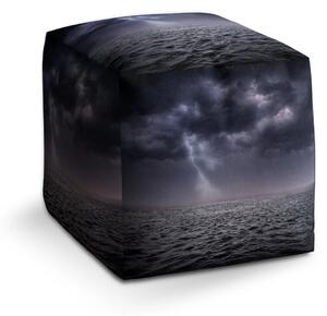 Sablio Taburet Cube Bouře nad mořem - 40x40x40 cm