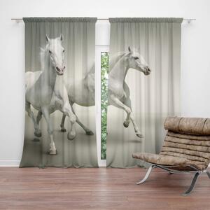Sablio Závěs Dva bílí koně: 2ks 140x250cm