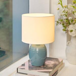 Pauleen Stolní lampa SEA RHYTHM, bílá/modrá, výška 30 cm, keramika, Bílá / opál, Obývací pokoj / jídelna, Keramika, Young lifestyle