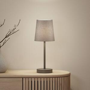 Paulmann Stolní lampa Stellan II, šedá, výška 40 cm, textil, Hliník / šedá / zinek, Obývací pokoj / jídelna, Textil / tkanina / hedvábí