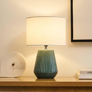 Pauleen Stolní lampa LOVE IT CLASSY, bílá/zelená, výška 36 cm, Bílá / opál, Obývací pokoj / jídelna, Textil / tkanina / hedvábí, Young lifestyle