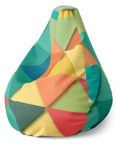 Sablio Sedací vak Pear Trojúhelníky - 70 x 95 x 15 cm