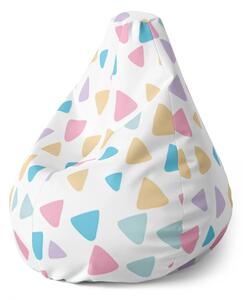 Sablio Sedací vak Pear Barevné trojúhelníčky - 70 x 95 x 15 cm