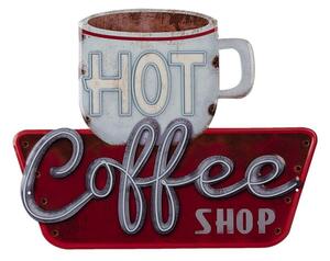 Clayre eff Plechová cedule HOT COFFEE SHOP