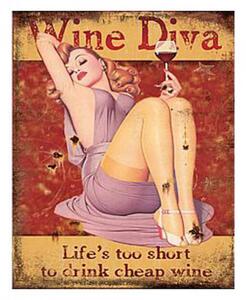 Clayre eff Plechová cedule WINE DIVA
