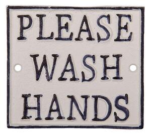 Clayre eff Kovová cedulka PLEASE WASH HANDS