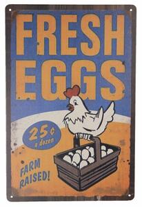 Clayre eff Plechová cedule FRESH EGGS