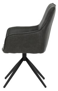 Jídelní židle šedá látka, otočný mechanismus 360°, černý kov - DCH-355 GREY2
