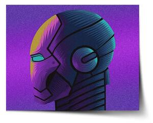 Sablio Plakát Iron Man Helma na fialové - 60x40 cm