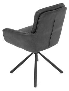Jídelní židle šedá látka, otočný mechanismus P 90° + L90° s vratným mechanismem - funkce reset, černý kov - DCH-356 GREY2