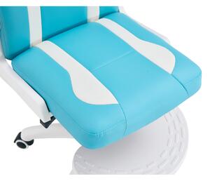 Otočná židle s podnoží, modrá/bílá, RAMIL
