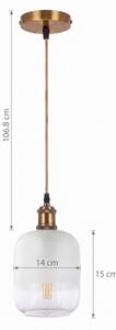 BRILAGI - LED Lustr na lanku RETRO GLASS 1xE27/60W/230V pr. 14 cm zlatá/bílá