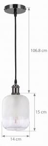 BRILAGI - LED Lustr na lanku RETRO GLASS 1xE27/60W/230V pr. 14 cm černá/bílá
