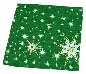 Forbyt Ubrus VánočníZářivé hvězdy zelené Velikost: 35 x 35 cm