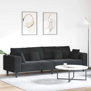 VidaXL Pohovka 250 x 77 x 76 cm samet [3335159] Barva: Černá