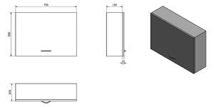 Sapho, KERAMIA FRESH skříňka horní výklopná 70x50x20cm, dub platin, 52364