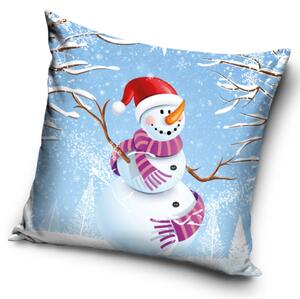 Tip Trade Vánoční polštářek Sněhulák s čepičkou 40x40 cm