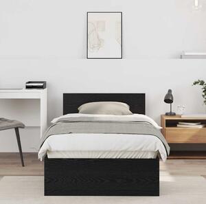VidaXL Rám postele s čelem 90 x 190 cm Kompozitní dřevo [838656] Barva: Černý dub