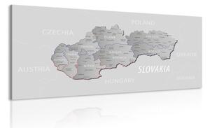 Obraz šedá mapa Slovenska s decentním kontrastem