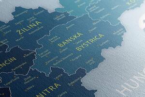 Obraz elegantní mapa Slovenska v modrém