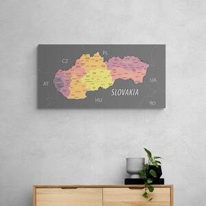 Obraz na korku pastelová mapa Slovenska