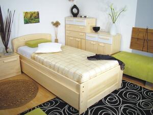 Dřevěná rozkládací postel z masivu DUO VO+NR (dřevěné rozkládací jednolůžko masiv DUO VO+NR)