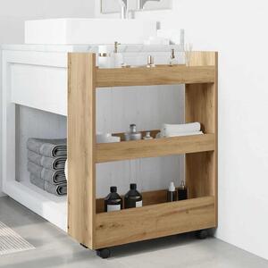 VidaXL Úzký úložný vozík 3patrový kompozitní dřevo [855253] Barva: artisian oak