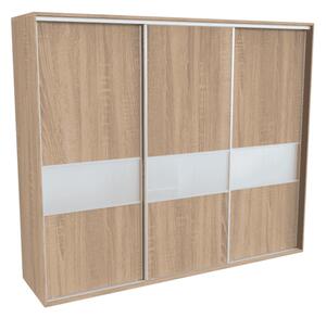 Šatní skříň FLEXI 3 s dělenými dveřmi Matelux Varianta barvy: Dub natur (dub sonoma), Šířka: 240 cm, Výška: 220 cm