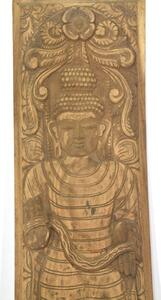 Vyřezávaný panel Buddha, antik, 36x3x163cm